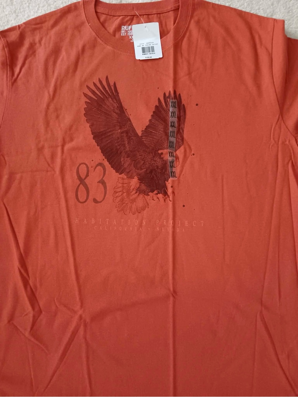 Men’s Orange Ruff Hewn Graphic Eagle T-Shirt